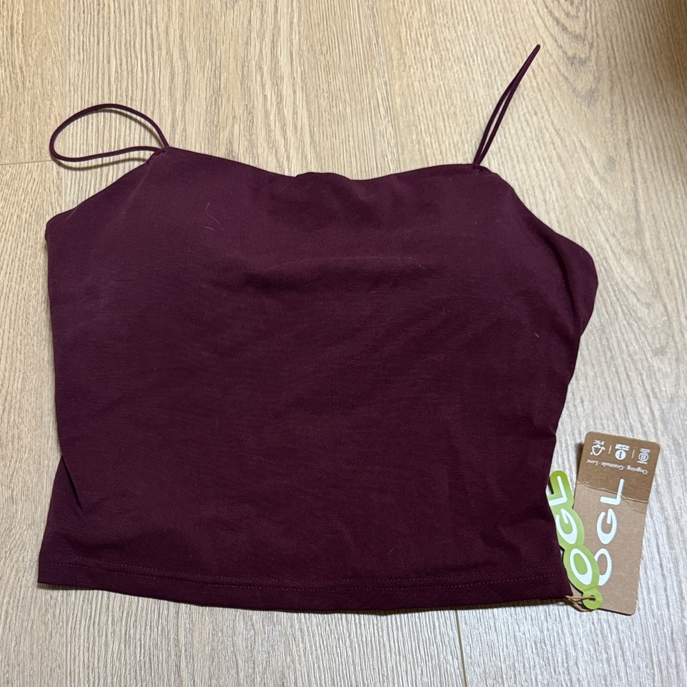 OGL Burgundy Spaghetti Strap Crop Camisole